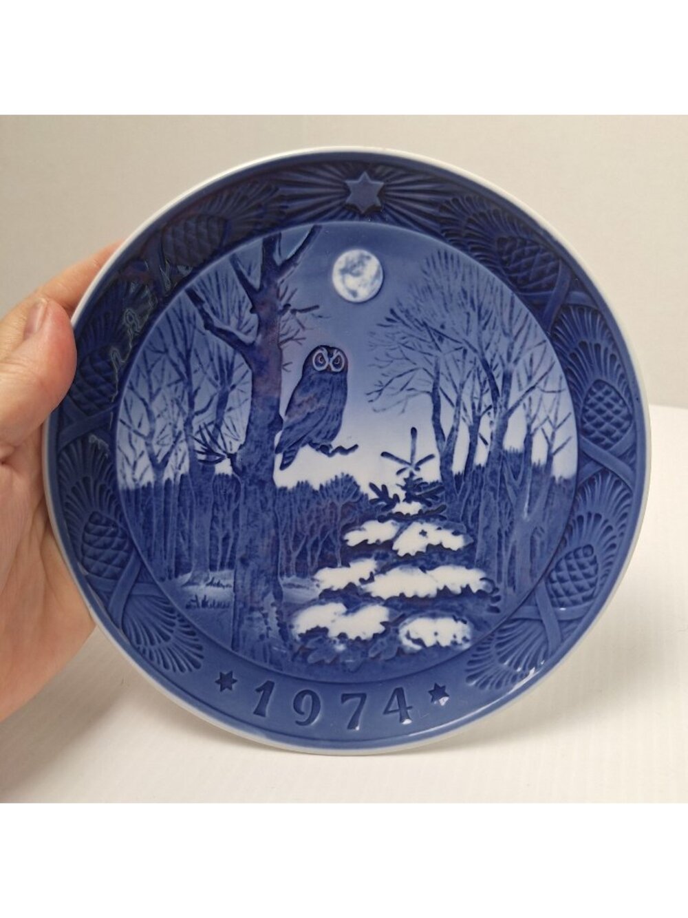 VTG 1974 ROYAL COPENHAGEN DENMARK "WINTER TWILIGHT" KAI LANGE COLLECTOR PLATE